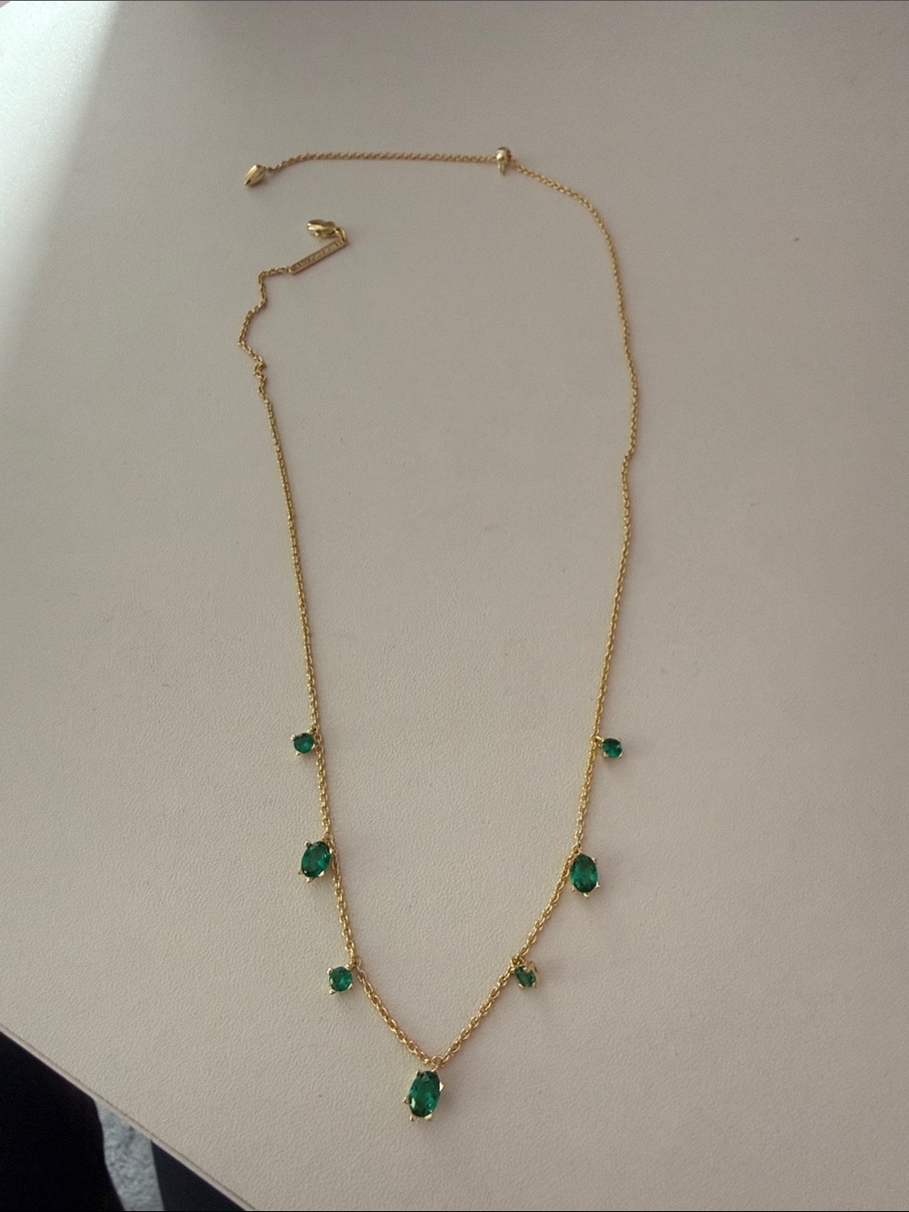 Kendra Scott Green and gold necklace